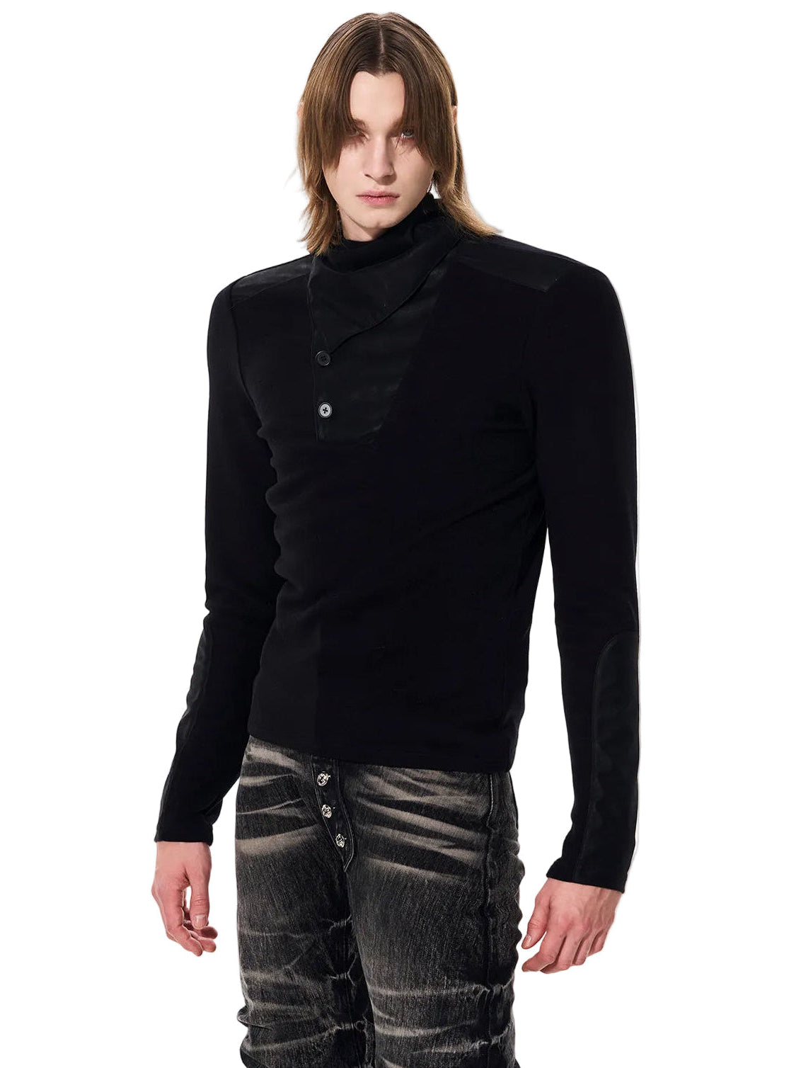 Buttoned Throat Pullover