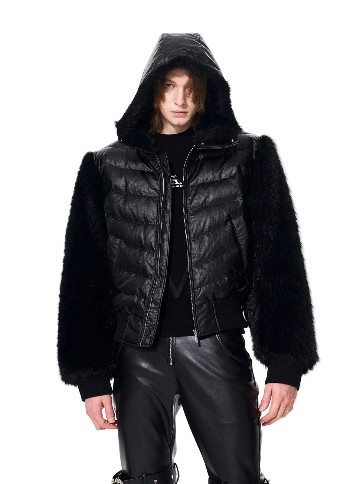 BLACK ICE FAUX FUR HOODED PUFFER