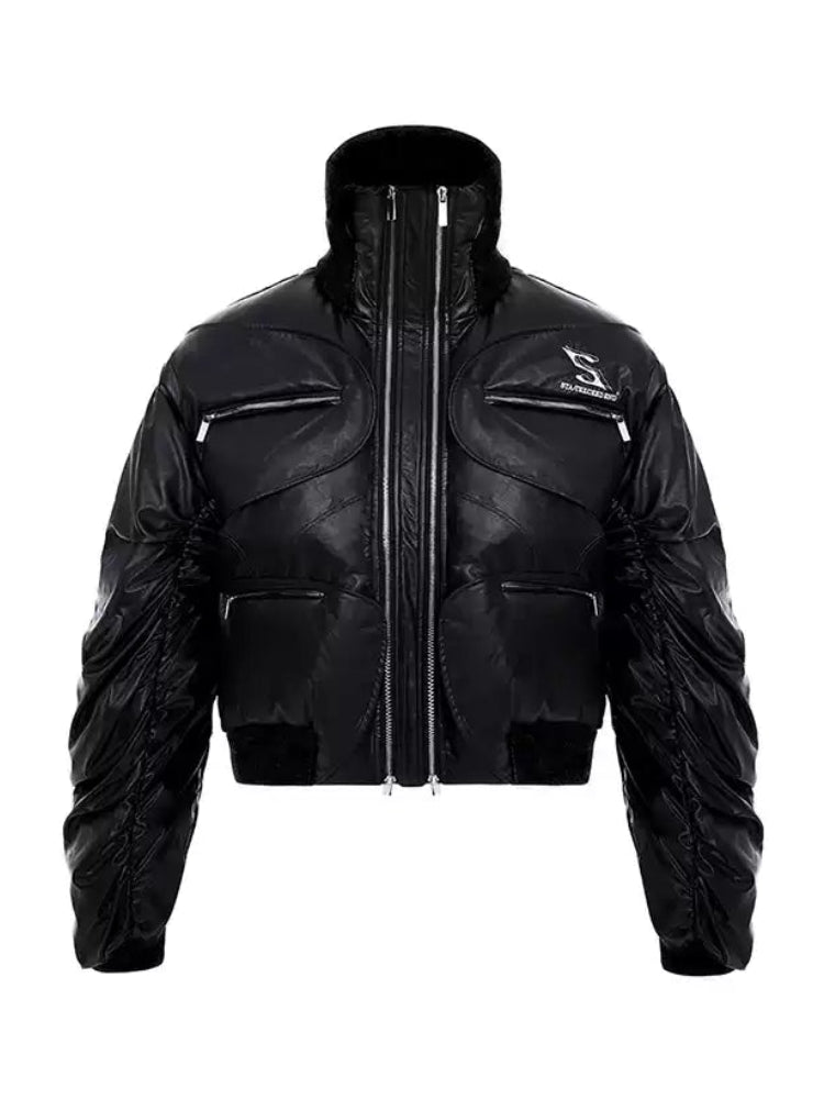 Cold Steel Zip Leather Jacket