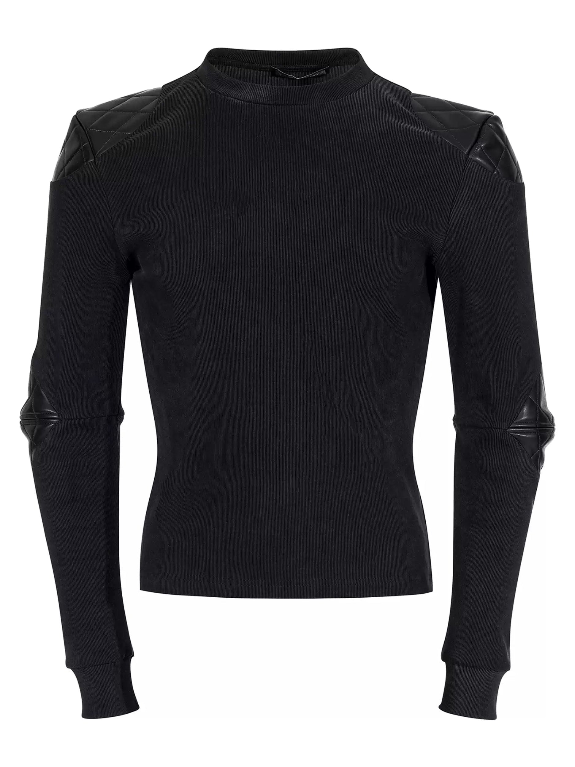 Black Armor Panel Long-Sleeve Shirt