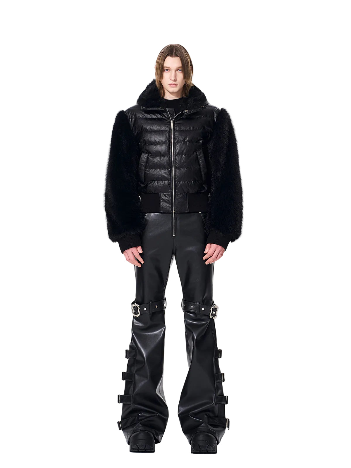 BLACK ICE FAUX FUR HOODED PUFFER