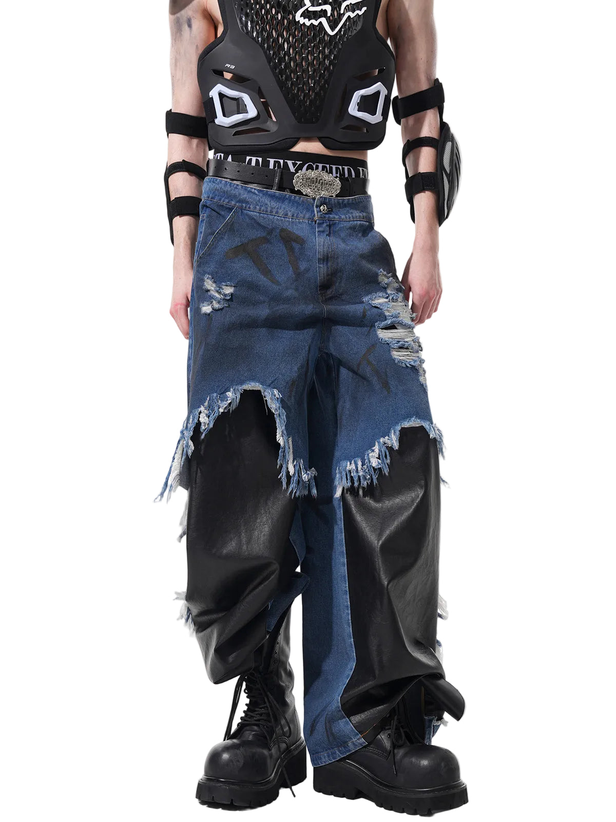 Split Authority Hybrid Wide-Leg Jeans
