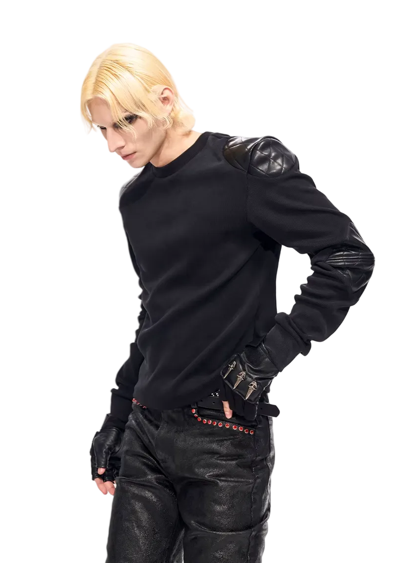 Black Armor Panel Long-Sleeve Shirt
