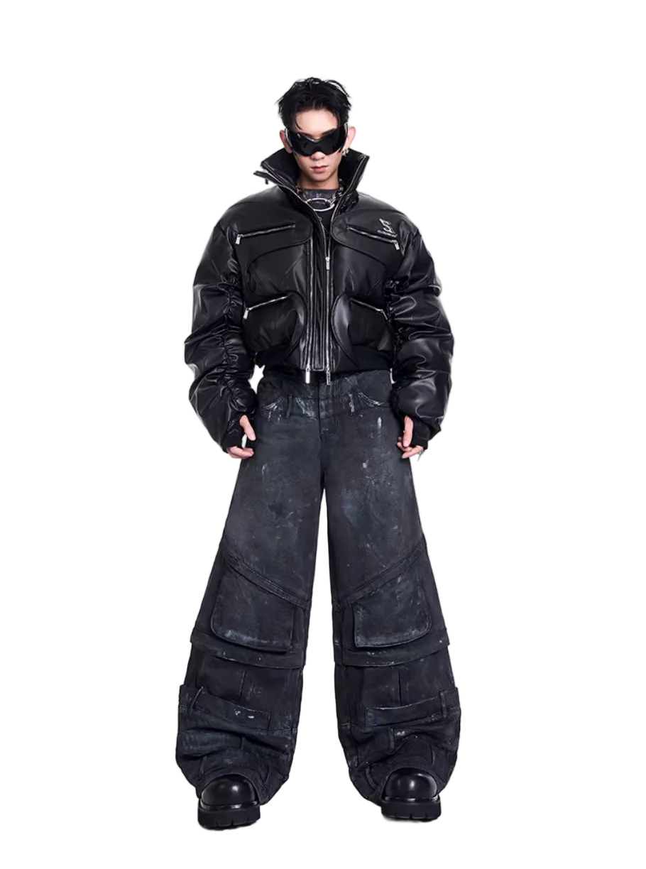 Cold Steel Zip Leather Jacket